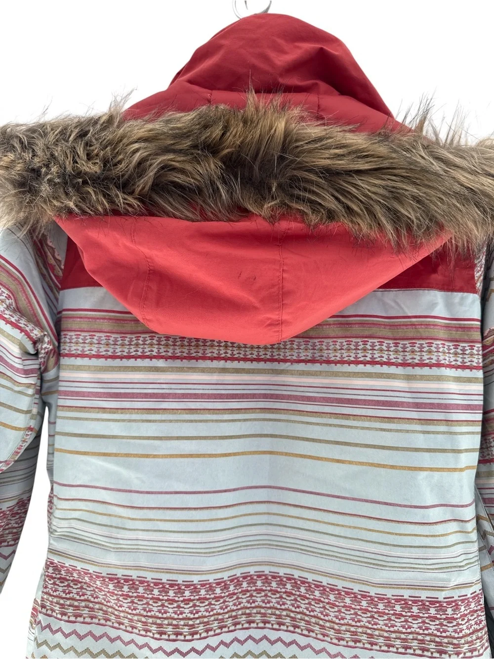 Burton Gore-Tex Kaylo Snowboard Ski Jacket Aqua Blue Gray Stripe